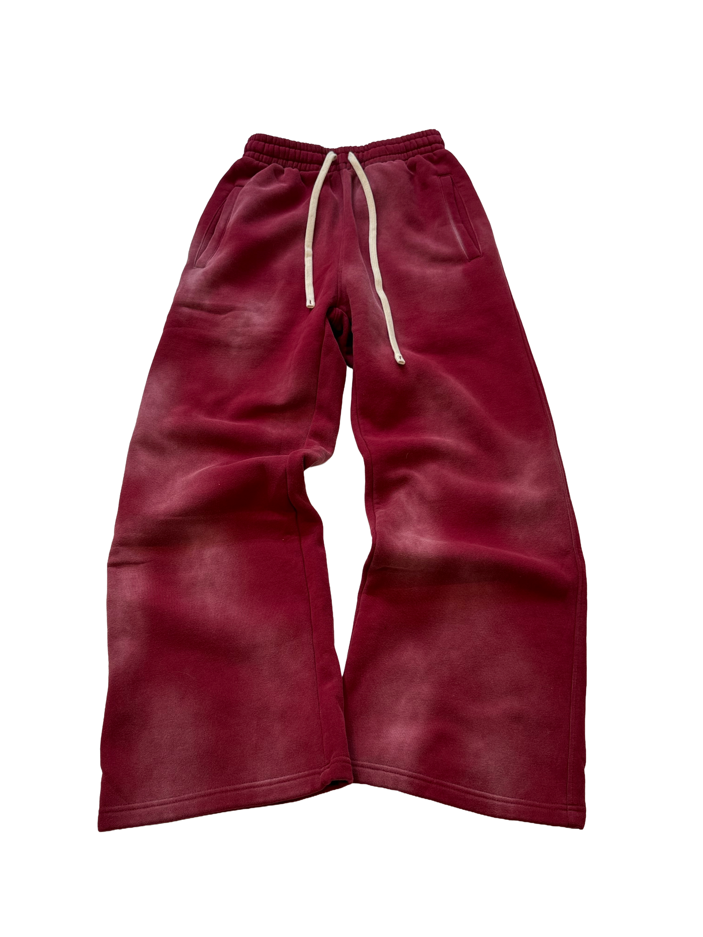Baggy Acid Wash Sweatpants(Red)